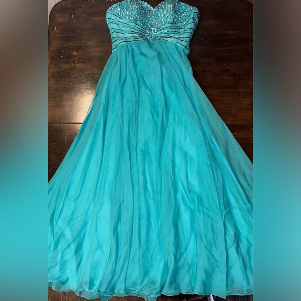 Disney Forever Enchanted Turquoise Prom Dress